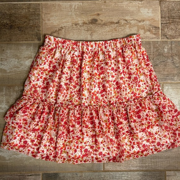 🆕NWT JCrew Factory Tiered ruffle mini floral print elastic waist skirt - Picture 2 of 3